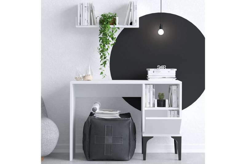 Rish Skrivebord 74x45 cm Hvit - Hanah Home - Møbler - Bord - Kontorbord - Skrivebord