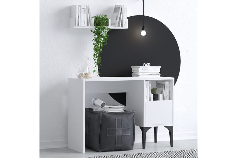 Rish Skrivebord 74x45 cm Hvit - Hanah Home - Møbler - Bord - Kontorbord - Skrivebord