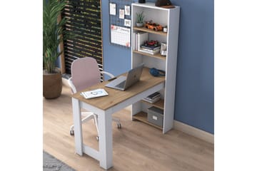 Jaan Skrivebord 53,8x120 cm Hvit/Brun - Hanah Home - Møbler - Bord - Barbord & ståbord - Barbord med oppbevaring