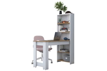 Jaan Skrivebord 53,8x120 cm Hvit/Brun - Hanah Home - Møbler - Bord - Barbord & ståbord - Barbord med oppbevaring