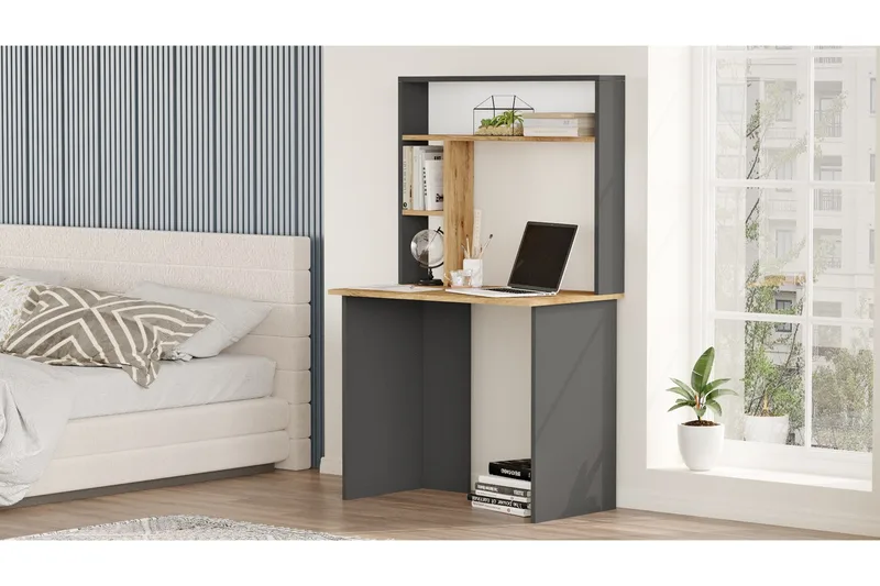 Kaiji Skrivebord 90x51,6 cm Mørkeblå/Svart - Hanah Home - Møbler - Bord - Kontorbord - Skrivebord