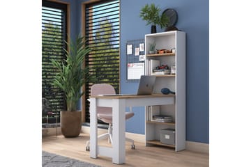 Jaan Skrivebord 53,8x120 cm Hvit/Brun - Hanah Home - Møbler - Bord - Barbord & ståbord - Barbord med oppbevaring