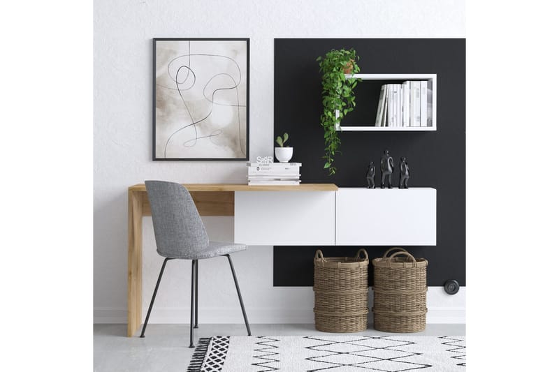 Tiff Skrivebord 74x45 cm Hvit/Brun, Hanah Home