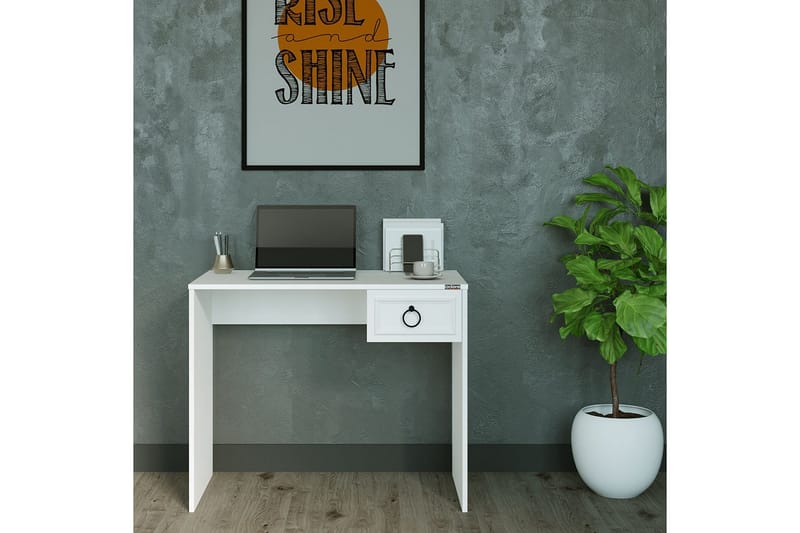 Ajra Skrivebord 90x51 cm Hvit - Hanah Home - Møbler - Bord - Kontorbord - Skrivebord