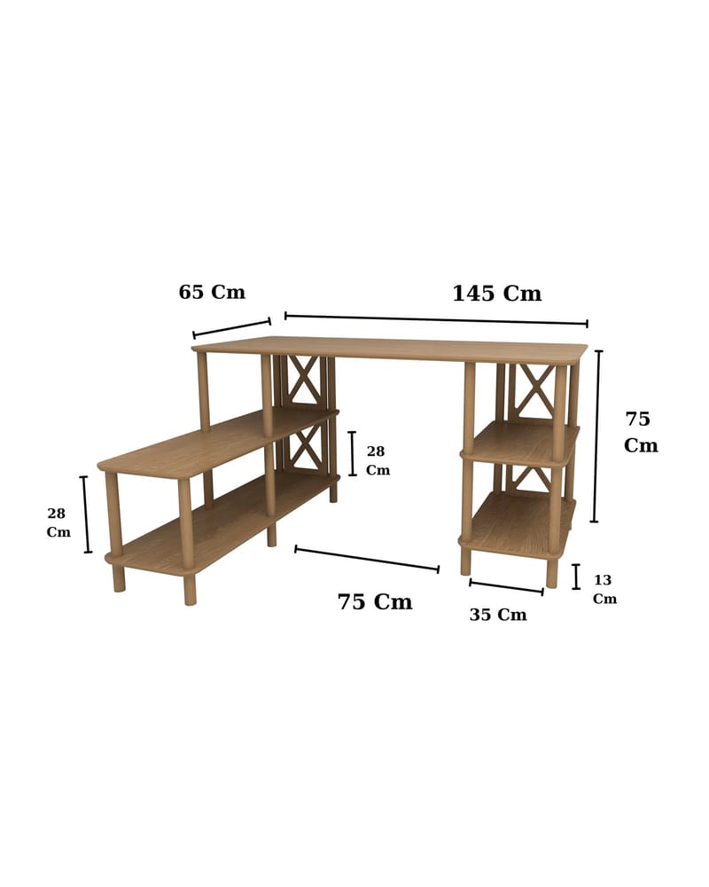 Akiliano Skrivebord 145 cm - Eik - Møbler - Bord - Kontorbord - Skrivebord