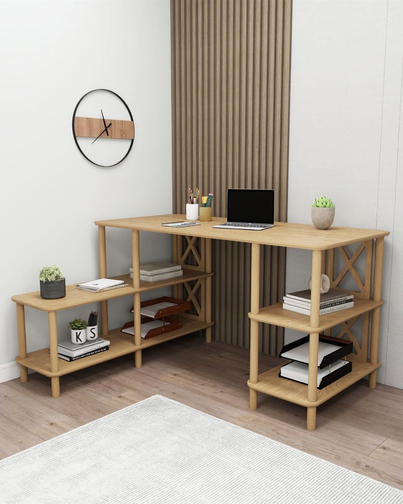 Akiliano Skrivebord 145 cm - Eik - Møbler - Bord - Kontorbord - Skrivebord