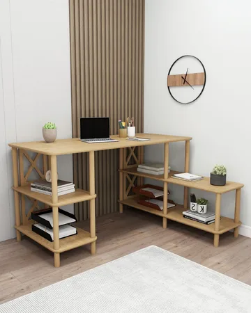 Akiliano Skrivebord 145 cm - Eik - Møbler - Bord - Kontorbord - Skrivebord