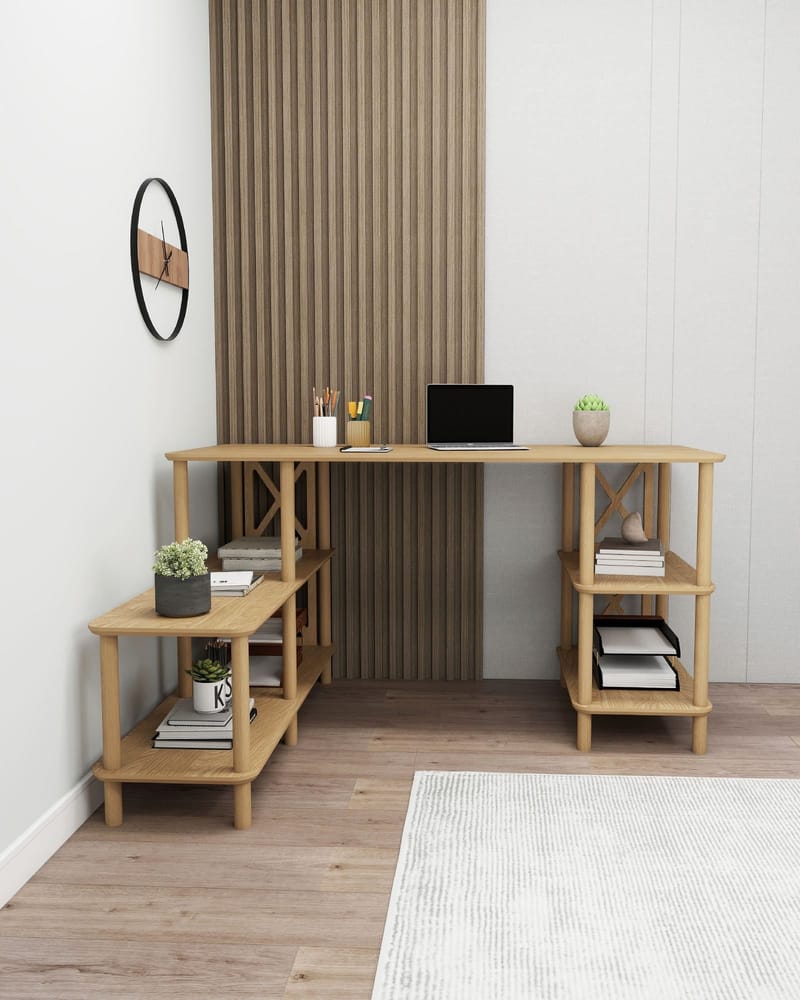 Akiliano Skrivebord 145 cm - Eik - Møbler - Bord - Kontorbord - Skrivebord