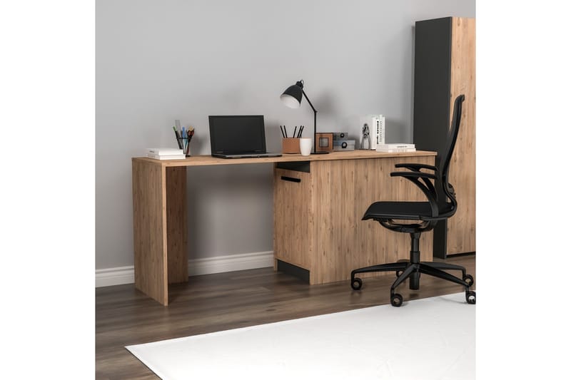 Akser Skrivebord 47x180 cm - Brun/Antrasitt - Møbler - Bord - Kontorbord - Skrivebord