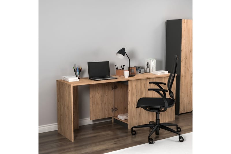 Akser Skrivebord 47x180 cm - Brun/Antrasitt - Møbler - Bord - Kontorbord - Skrivebord
