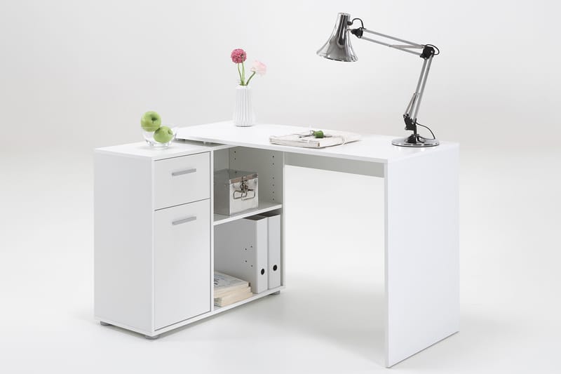 Astraea Skrivebord 117 cm med Oppbevaring - Hvit - Skrivebord