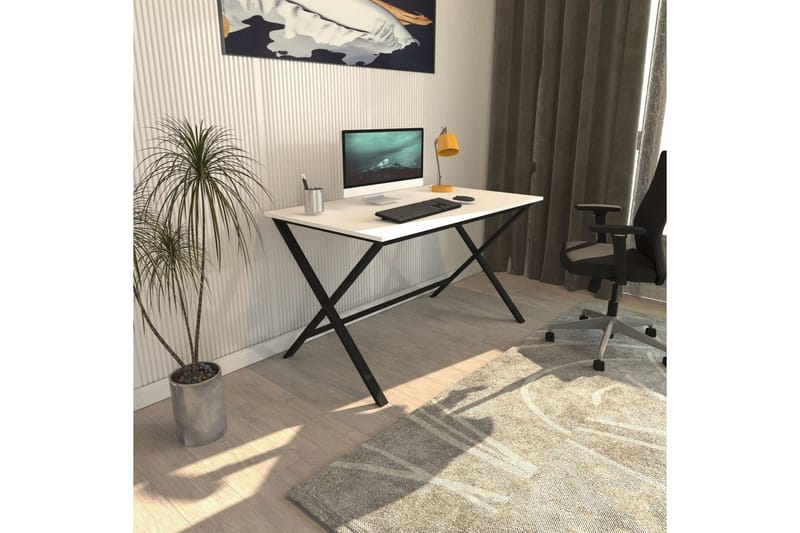 Athodna Skrivebord 70x120 cm - Sort/Hvit - Møbler - Bord - Kontorbord - Skrivebord