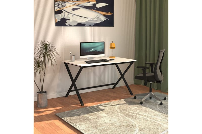 Athodna Skrivebord 70x120 cm - Sort/Hvit - Møbler - Bord - Kontorbord - Skrivebord