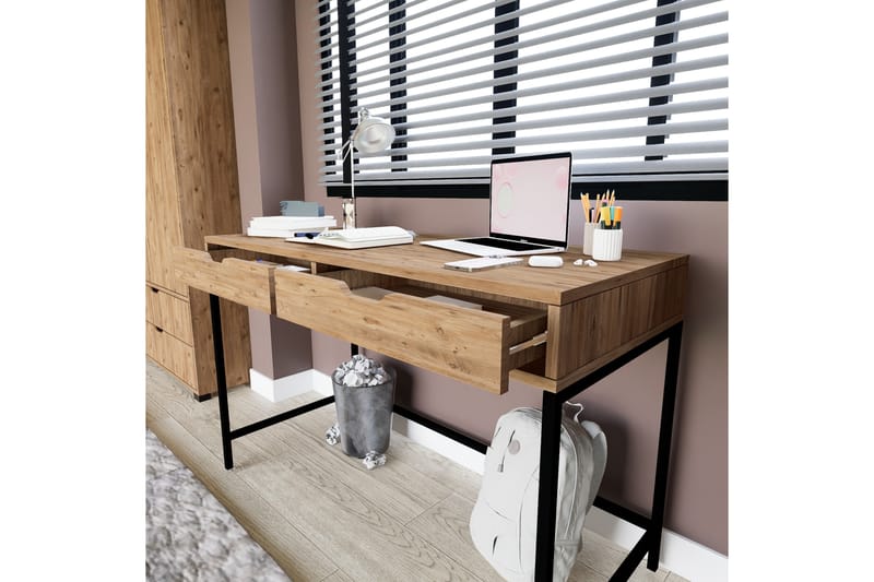 Atlas Skrivebord 55x120 cm - Brun - Møbler - Bord - Kontorbord - Skrivebord