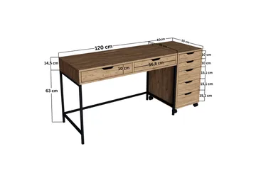 Atlas Skrivebord 55x160 cm - Brun - Møbler - Bord - Kontorbord - Skrivebord
