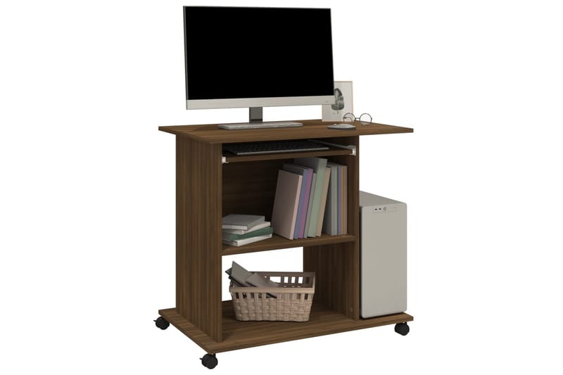 beBasic Databord brun eik 80x50x75 cm konstruert tre - Brun - Møbler - Bord - Kontorbord - Skrivebord