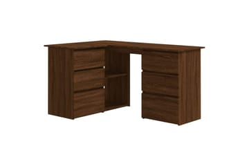 beBasic Hjørnepult brun eik 145x100x76 cm konstruert tre - Brun - Møbler - Bord - Kontorbord - Skrivebord