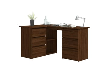 beBasic Hjørnepult brun eik 145x100x76 cm konstruert tre - Brun - Møbler - Bord - Kontorbord - Skrivebord