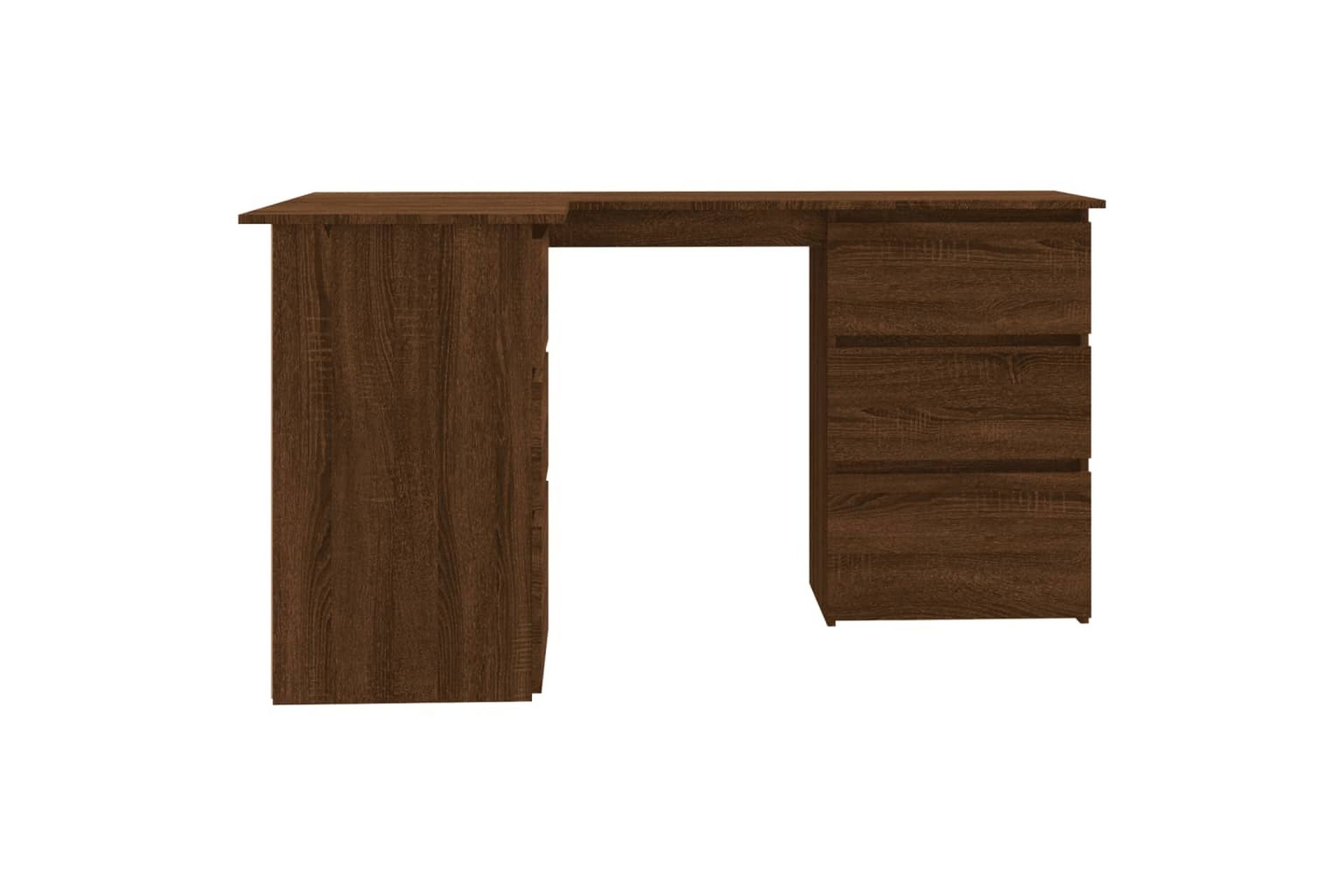 beBasic Hjørnepult brun eik 145x100x76 cm konstruert tre - Brun - Møbler - Bord - Kontorbord - Skrivebord