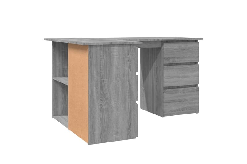 beBasic Hjørnepult grå sonoma 145x100x76 cm konstruert tre - GrÃ¥ - Møbler - Bord - Kontorbord - Skrivebord
