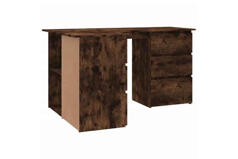 beBasic Hjørnepult røkt eik 145x100x76 cm konstruert tre - Brun - Møbler - Bord - Kontorbord - Skrivebord