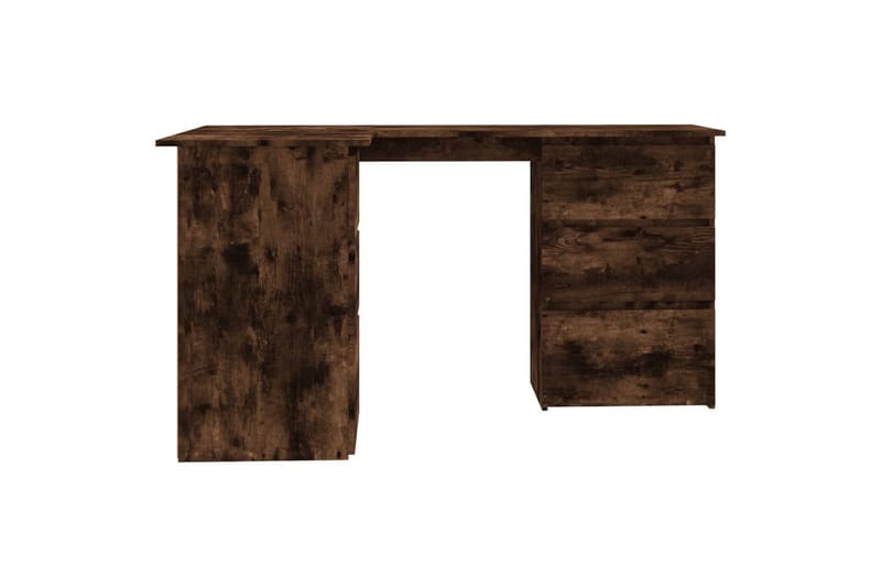 beBasic Hjørnepult røkt eik 145x100x76 cm konstruert tre - Brun - Møbler - Bord - Kontorbord - Skrivebord