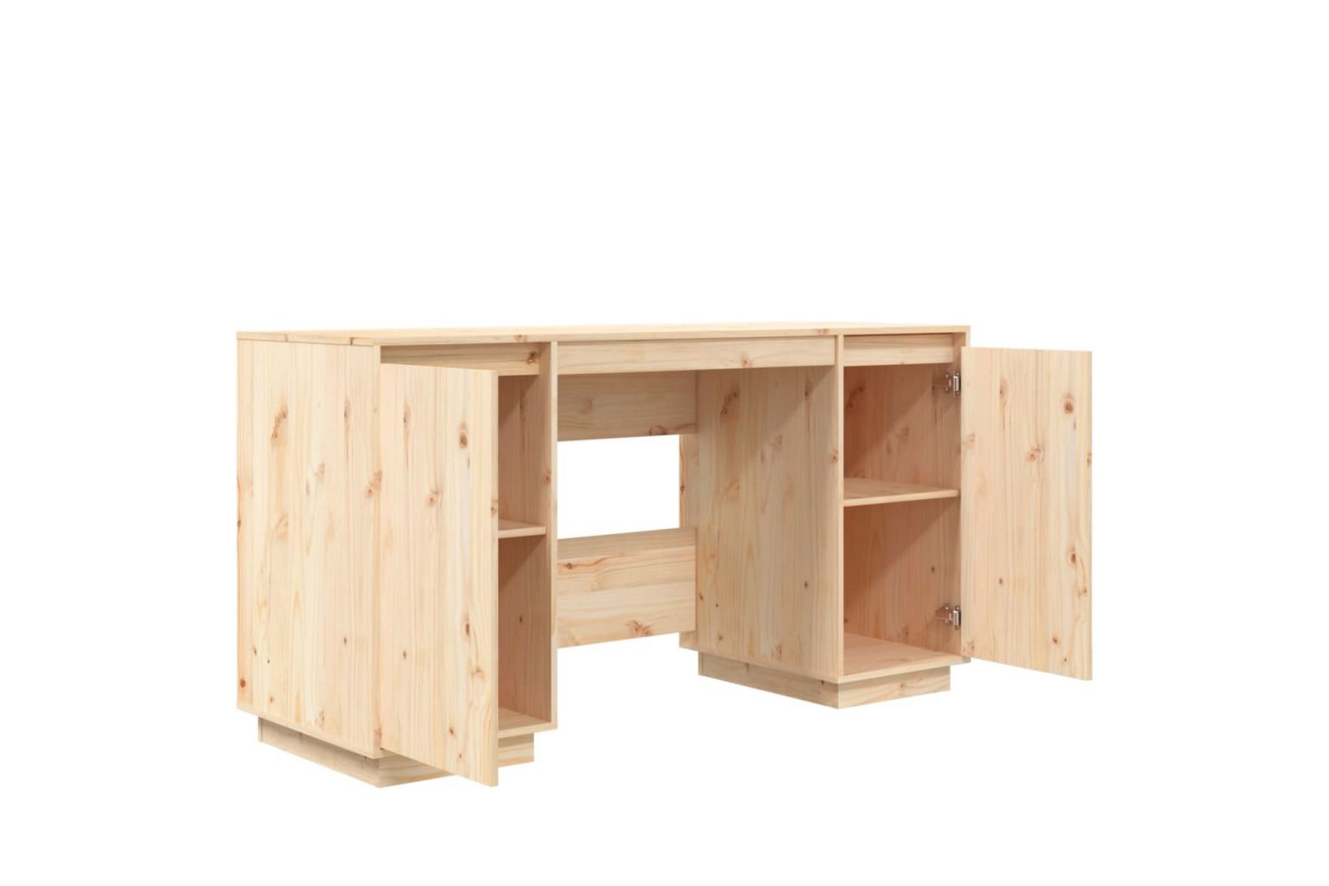 beBasic Skrivebord 140x50x75 cm heltre furu - Brun - Møbler - Bord - Kontorbord - Skrivebord