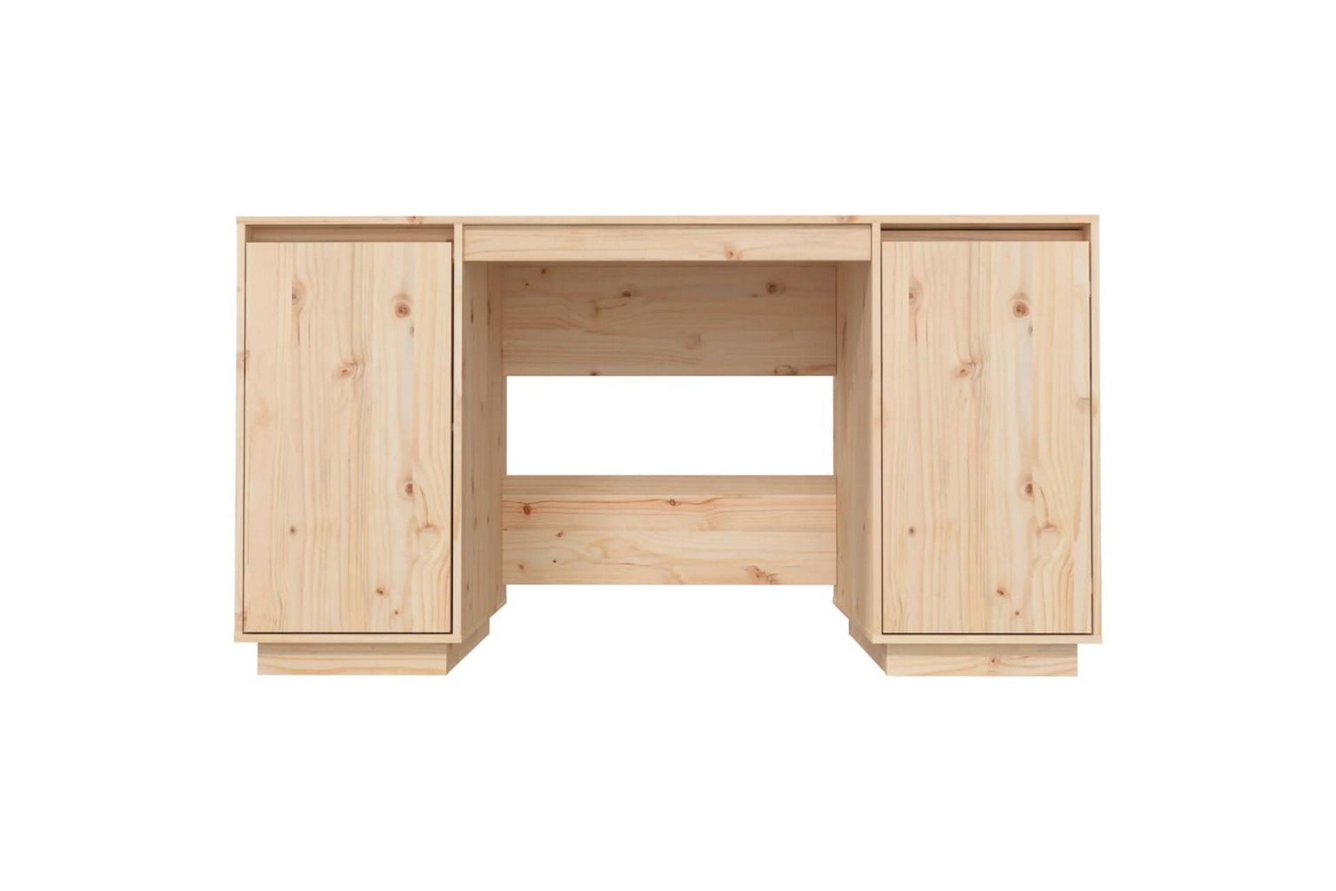 beBasic Skrivebord 140x50x75 cm heltre furu - Brun - Møbler - Bord - Kontorbord - Skrivebord