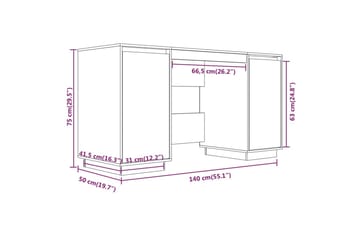 beBasic Skrivebord 140x50x75 cm heltre furu - Brun - Møbler - Bord - Kontorbord - Skrivebord