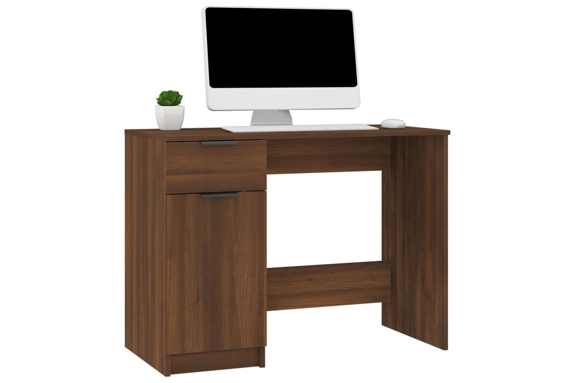 beBasic Skrivebord brun eik 100x50x75 cm konstruert tre - Brun - Møbler - Bord - Kontorbord - Skrivebord