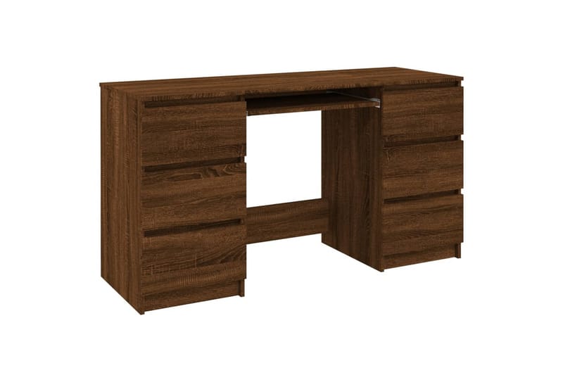 beBasic Skrivebord brun eik 140x50x77 cm konstruert tre - Brun - Møbler - Bord - Kontorbord - Skrivebord