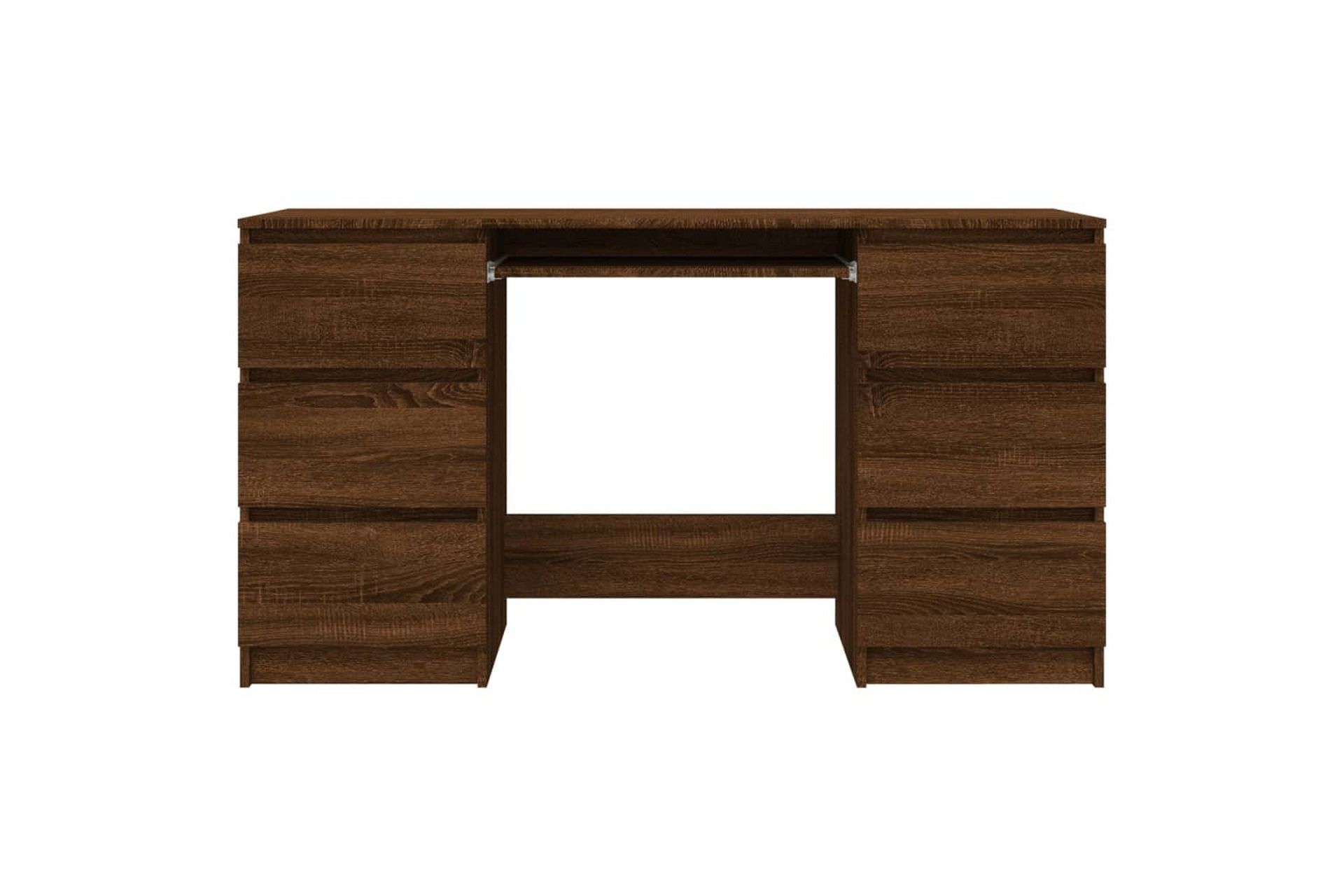 beBasic Skrivebord brun eik 140x50x77 cm konstruert tre - Brun - Møbler - Bord - Kontorbord - Skrivebord