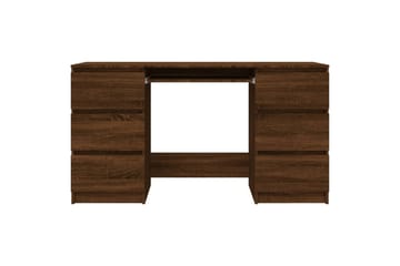 beBasic Skrivebord brun eik 140x50x77 cm konstruert tre - Brun - Møbler - Bord - Kontorbord - Skrivebord