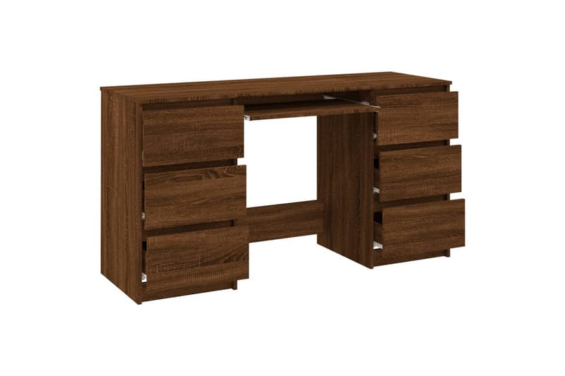 beBasic Skrivebord brun eik 140x50x77 cm konstruert tre - Brun - Møbler - Bord - Kontorbord - Skrivebord