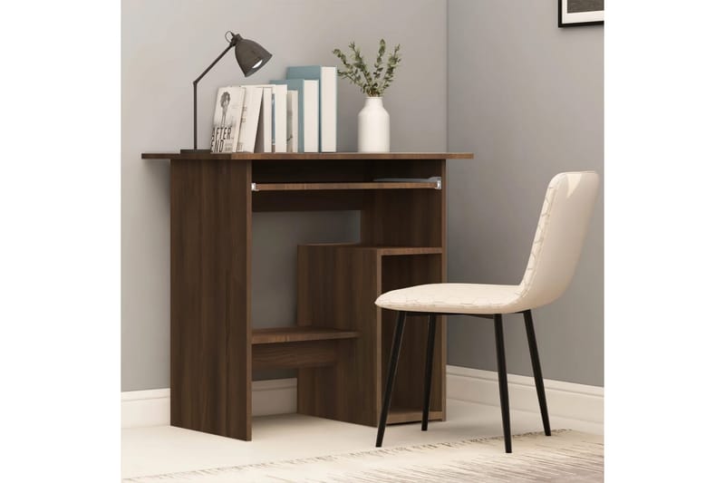 beBasic Skrivebord brun eik 80x45x74 cm konstruert tre - Brun - Møbler - Bord - Kontorbord - Skrivebord