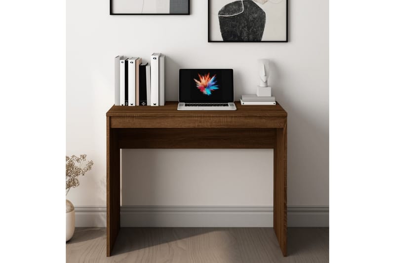 beBasic Skrivebord brun eik 90x40x72 cm konstruert tre - Brun - Møbler - Bord - Kontorbord - Skrivebord