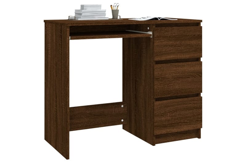 beBasic Skrivebord brun eik 90x45x76 cm konstruert tre - Brun - Møbler - Bord - Kontorbord - Skrivebord