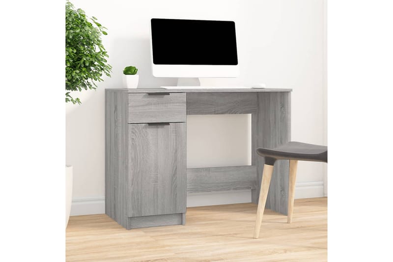beBasic Skrivebord grå sonoma 100x50x75 cm konstruert tre - GrÃ¥ - Møbler - Bord - Kontorbord - Skrivebord