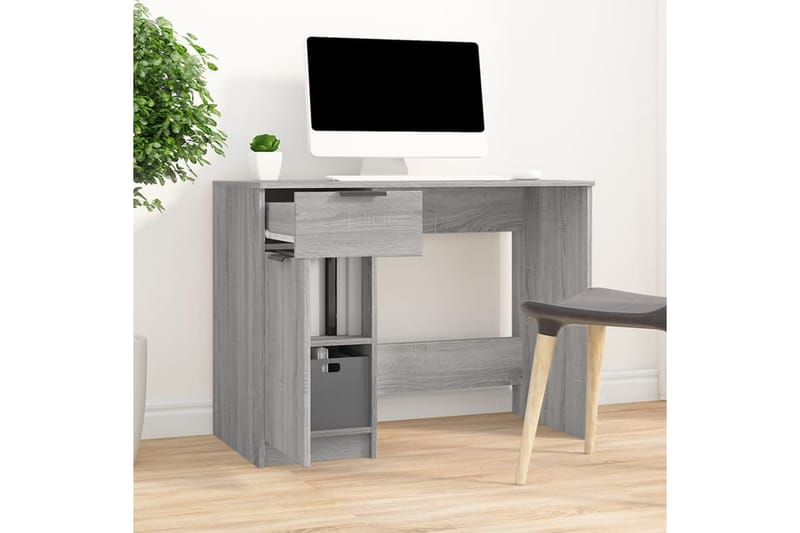 beBasic Skrivebord grå sonoma 100x50x75 cm konstruert tre - GrÃ¥ - Møbler - Bord - Kontorbord - Skrivebord