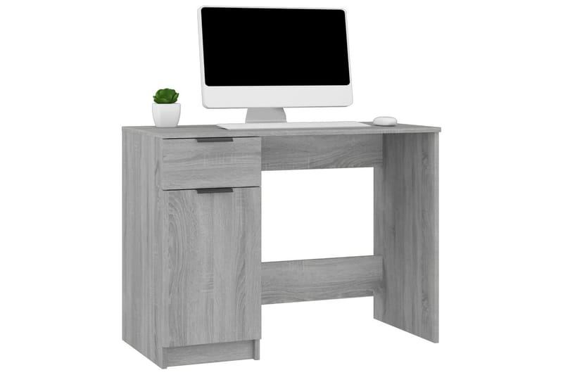 beBasic Skrivebord grå sonoma 100x50x75 cm konstruert tre - GrÃ¥ - Skrivebord