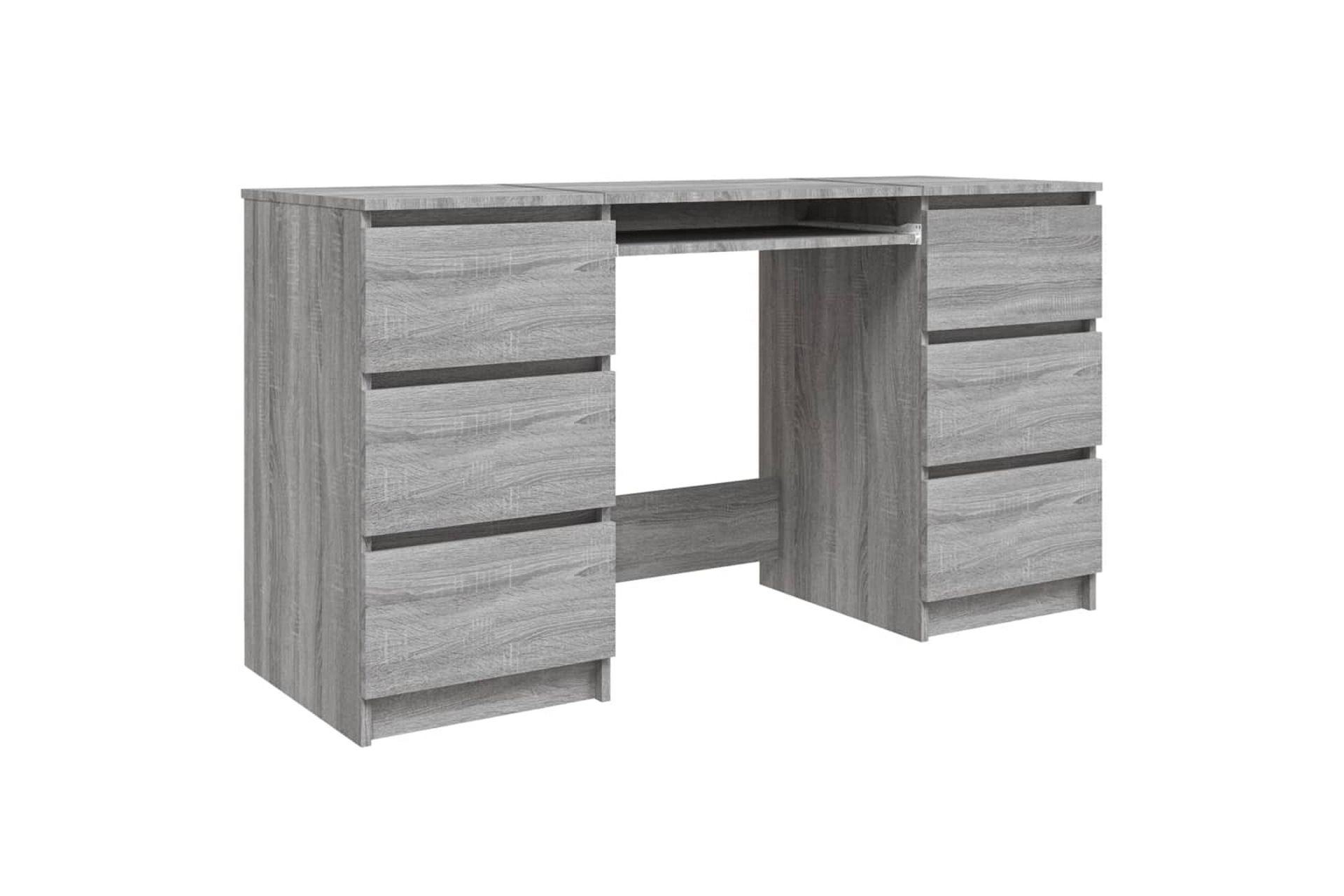beBasic Skrivebord grå sonoma 140x50x77 cm konstruert tre - GrÃ¥ - Møbler - Bord - Kontorbord - Skrivebord