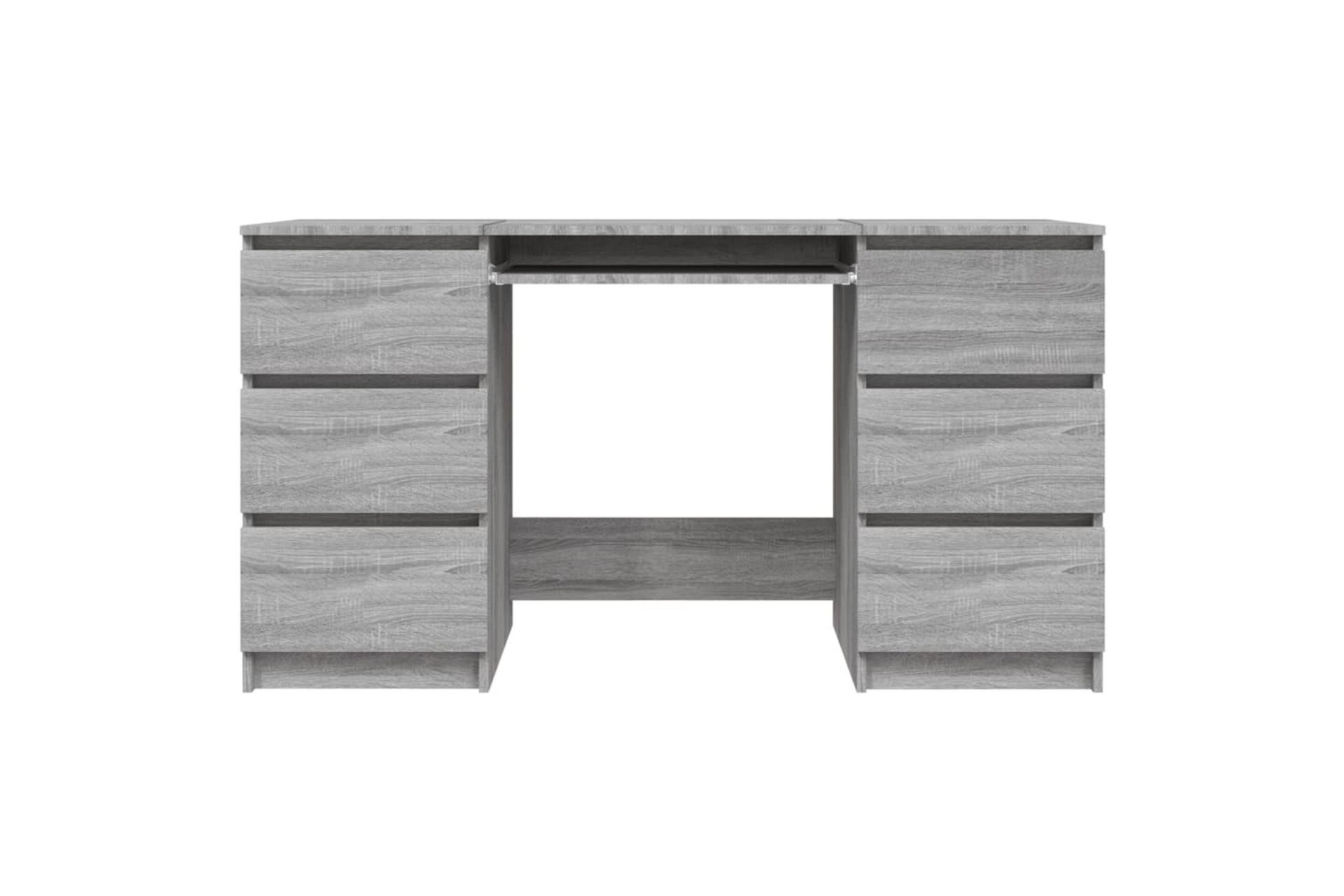 beBasic Skrivebord grå sonoma 140x50x77 cm konstruert tre - GrÃ¥ - Møbler - Bord - Kontorbord - Skrivebord