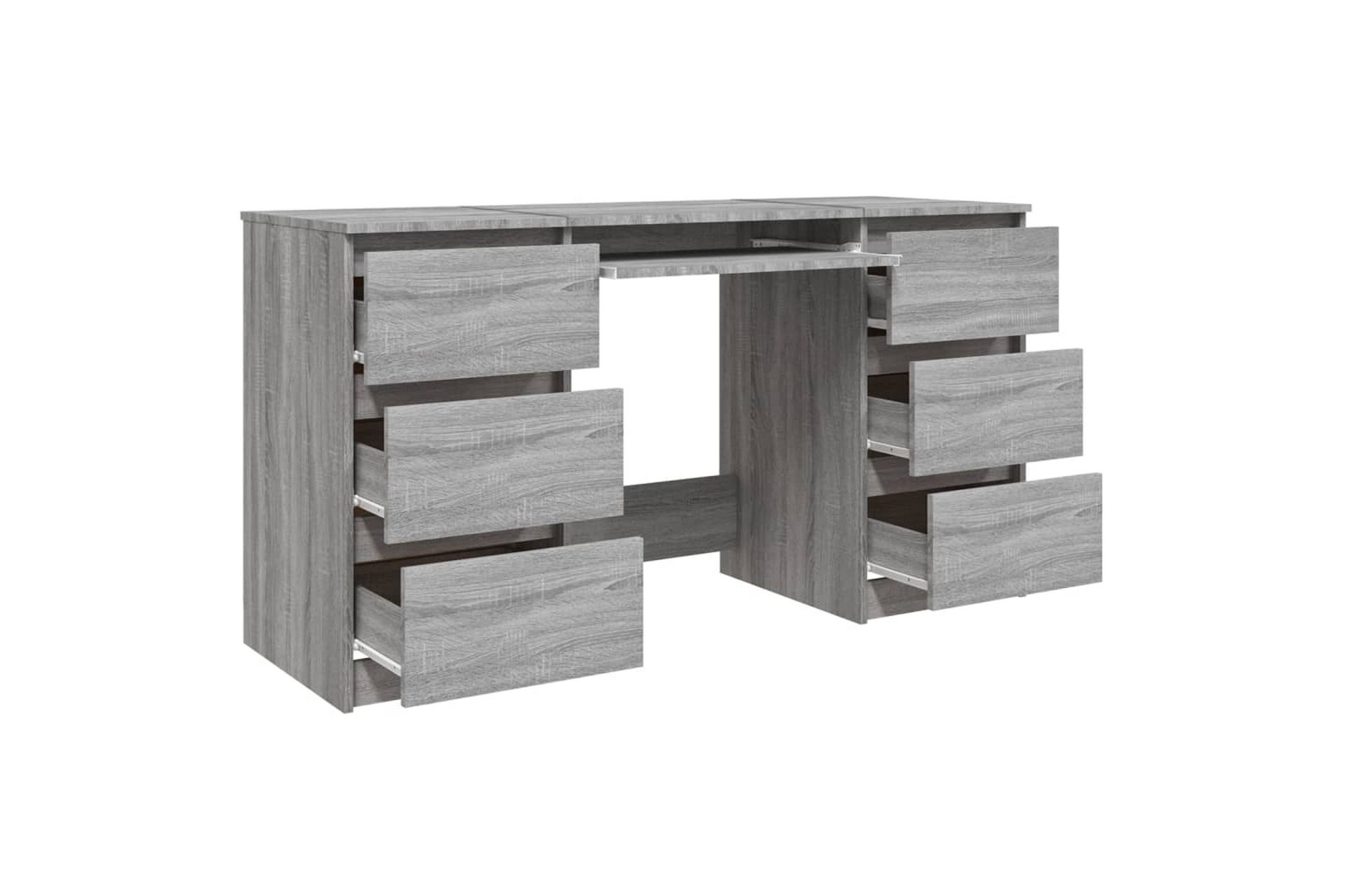 beBasic Skrivebord grå sonoma 140x50x77 cm konstruert tre - GrÃ¥ - Møbler - Bord - Kontorbord - Skrivebord