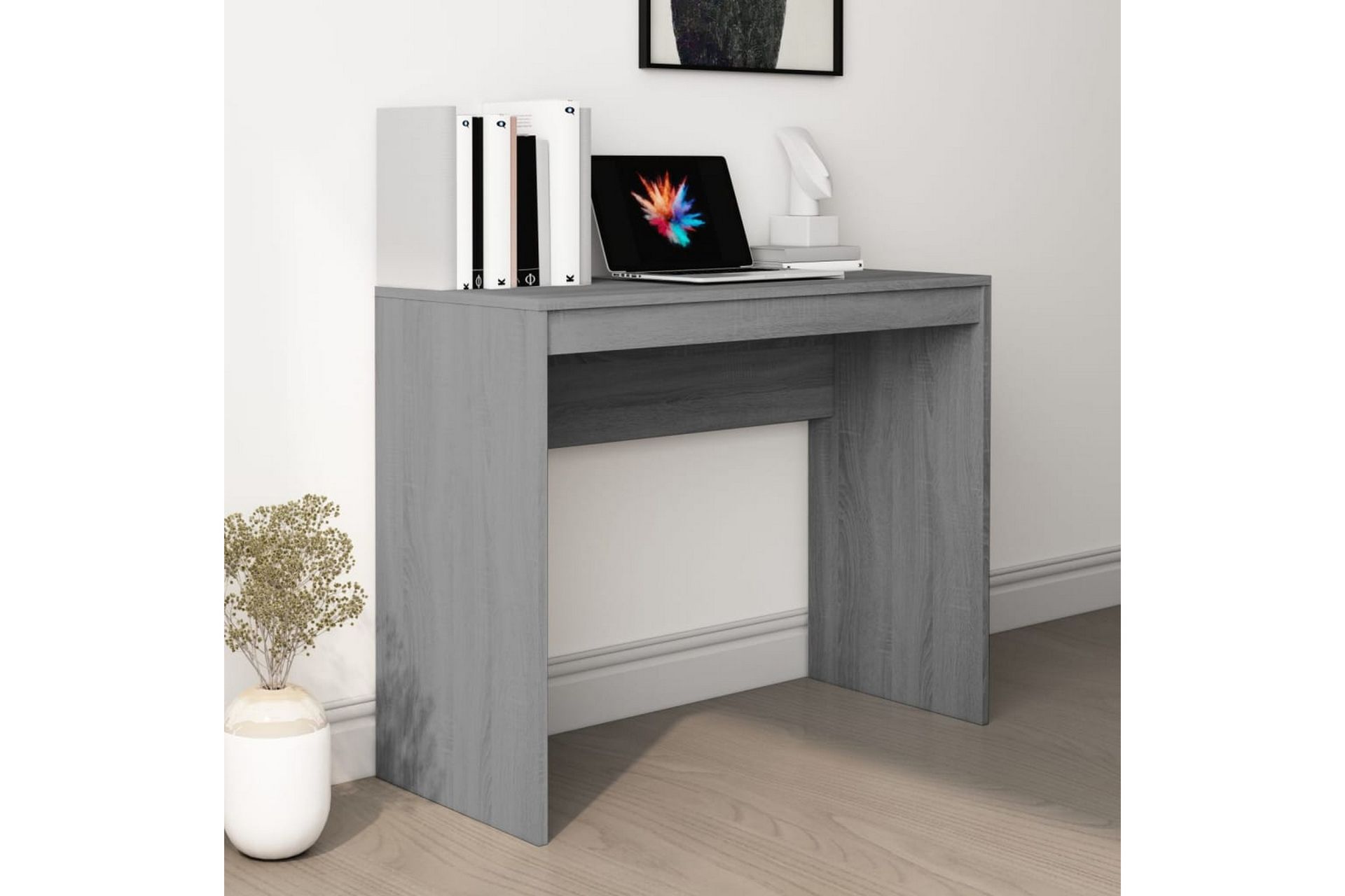 beBasic Skrivebord grå sonoma 90x40x72 cm konstruert tre - GrÃ¥ - Møbler - Bord - Kontorbord - Skrivebord