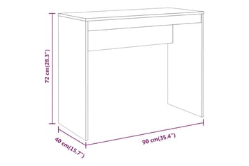 beBasic Skrivebord grå sonoma 90x40x72 cm konstruert tre - GrÃ¥ - Møbler - Bord - Kontorbord - Skrivebord