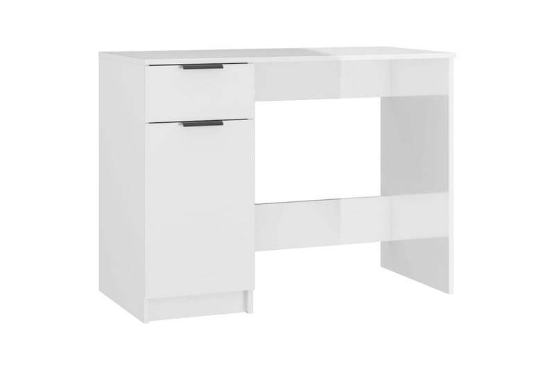 beBasic Skrivebord høyglans hvit 100x50x75 cm konstruert tre - Hvit - Skrivebord
