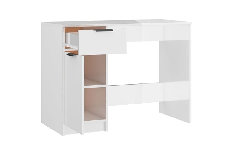 beBasic Skrivebord høyglans hvit 100x50x75 cm konstruert tre - Hvit - Møbler - Bord - Kontorbord - Skrivebord