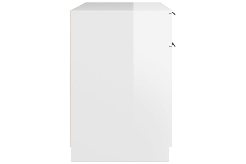 beBasic Skrivebord høyglans hvit 100x50x75 cm konstruert tre - Hvit - Skrivebord