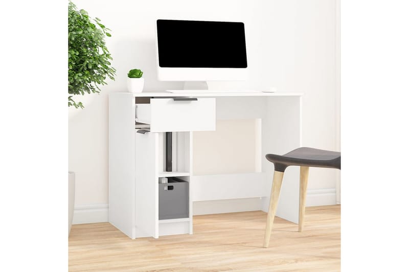 beBasic Skrivebord hvit 100x50x75 cm konstruert tre - Hvit - Møbler - Bord - Kontorbord - Skrivebord