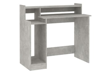 beBasic Skrivebord med LED-lys betonggrå 97x90x45 cm konstruert tre - GrÃ¥ - Møbler - Bord - Kontorbord - Skrivebord